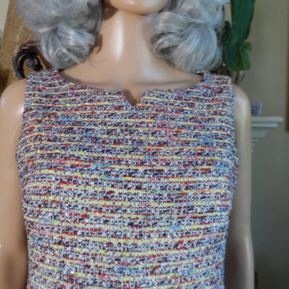 Karl Lagerfeld Paris Multi-Color Bouclé Tweed Dress & Jacket Suit Size S - Picture 9 of 16